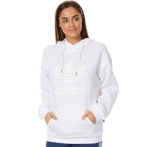 adidas white trefoil hoodie